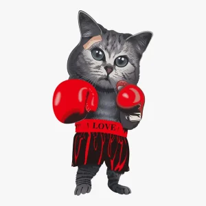 boxing-cat-with-love-belt-heat-transfer