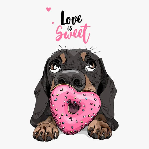 dachshund-dog-with-donut-heat-transfer