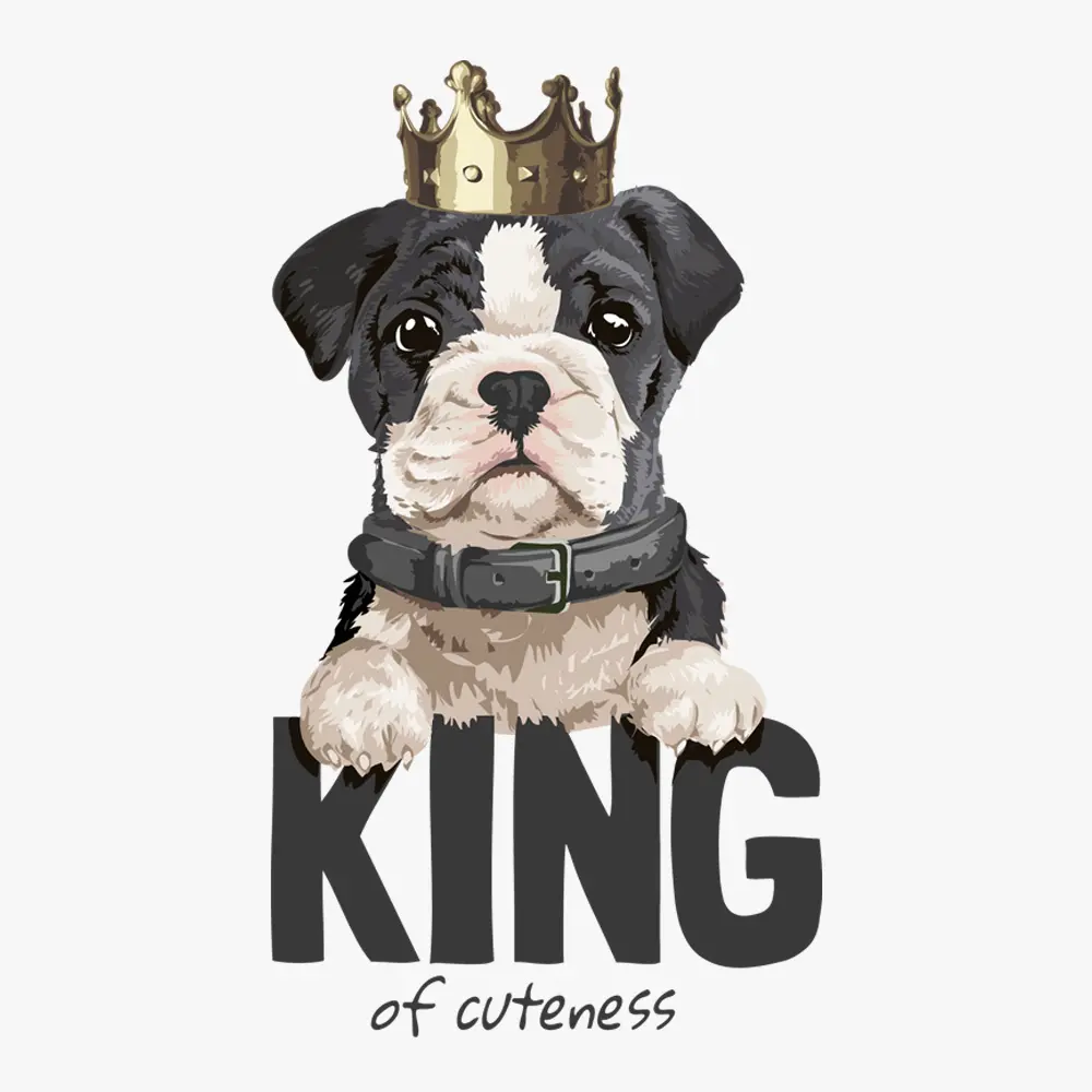 King of Cuteness Dog Heat Transfer - SmartPrintTransfers