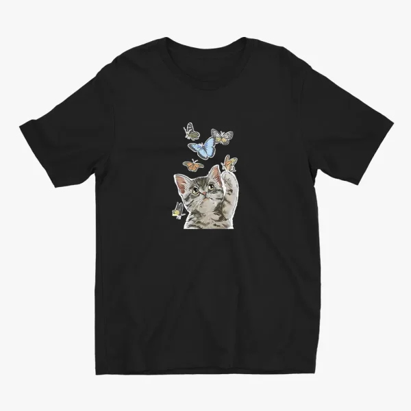 kitten-playing-with-butterfly-tshirt