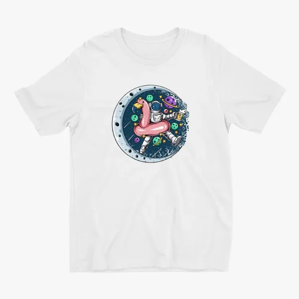 astronauts-sit-on-flamingos-floats-tshirt